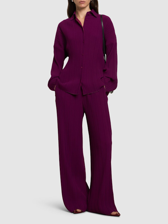 Forte_forte: Crepe plisse' regular waist pants - women_1 | Luisa Via Roma