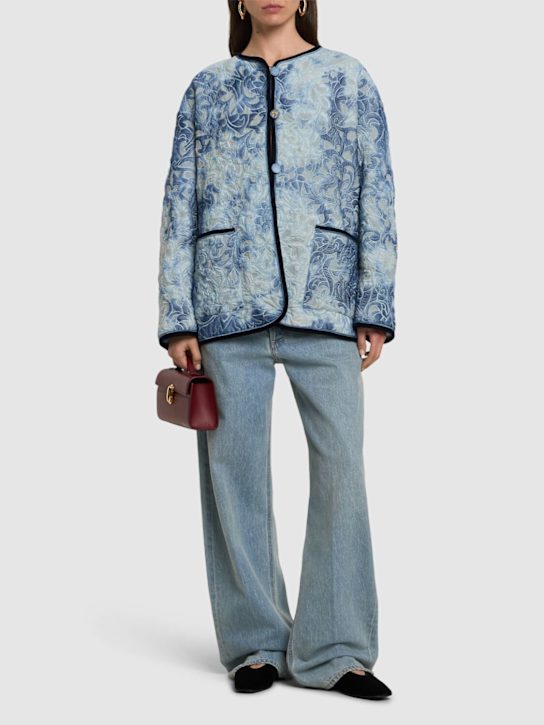 Forte_forte: Tie-dye cotton velvet blouson - women_1 | Luisa Via Roma
