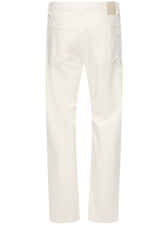 Zegna: Marble pure cotton pants - Bianco/Roccia - men_3 | Luisa Via Roma