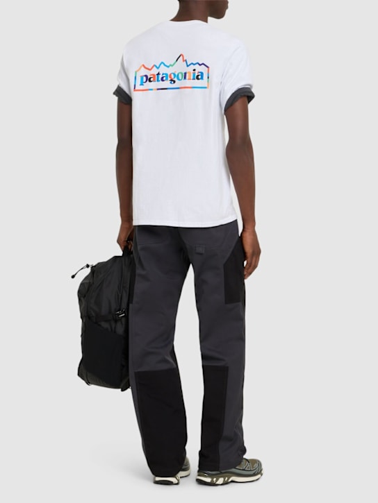 Patagonia: P-6 logo recycled cotton blend t-shirt - men_1 | Luisa Via Roma