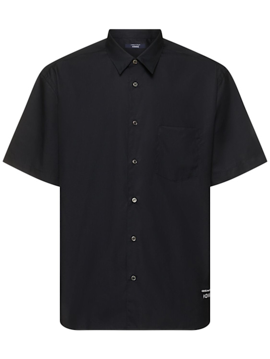 Comme des Garçons Homme: Cotton logo short sleeve shirt - men_0 | Luisa Via Roma