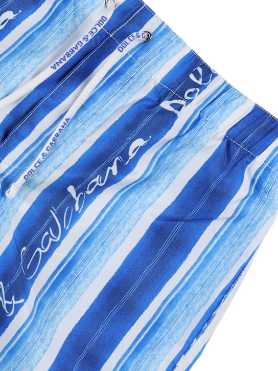 Dolce&Gabbana: Bañador de poliéster estampado - kids-boys_1 | Luisa Via Roma