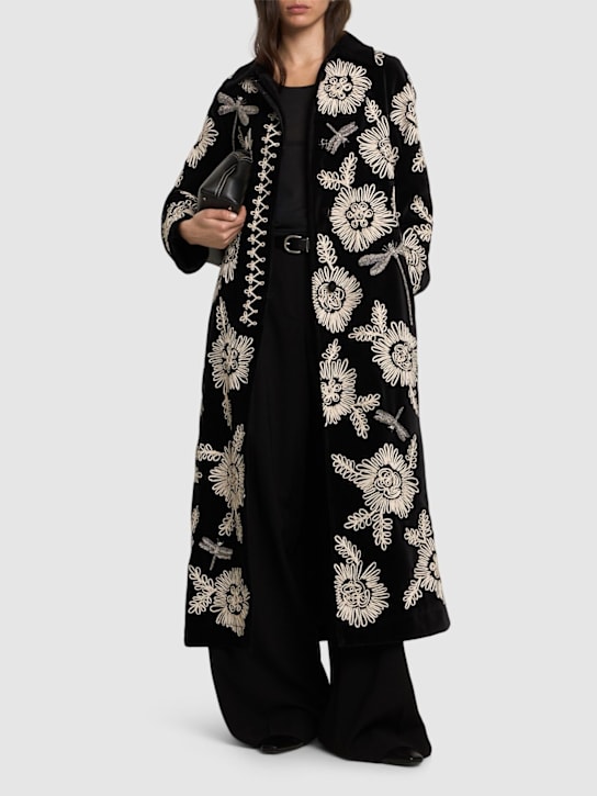 Forte_forte: Embroidered cotton velvet coat - women_1 | Luisa Via Roma