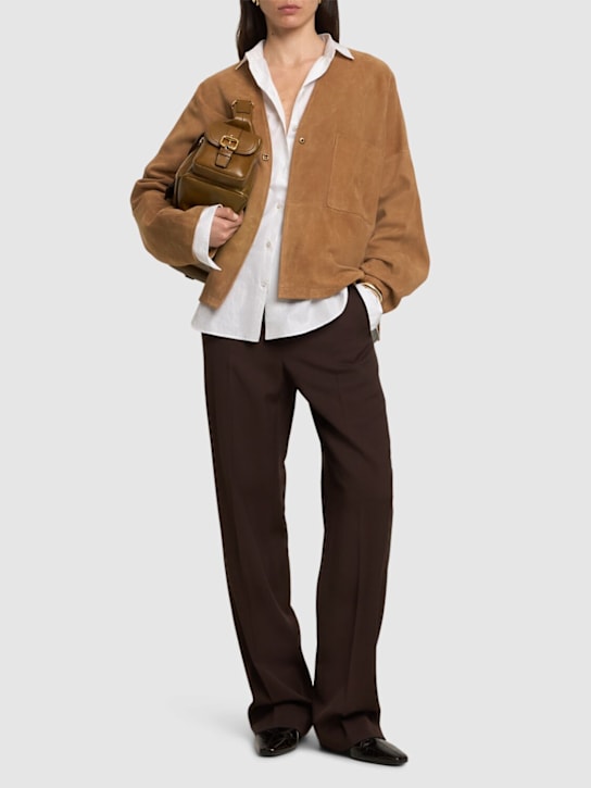 Forte_forte: Heavy suede kimono jacket - women_1 | Luisa Via Roma