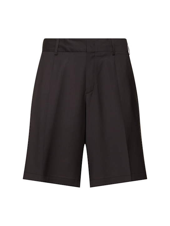 CELLAR DOOR: Vito lightweight wool shorts - Brown - men_0 | Luisa Via Roma