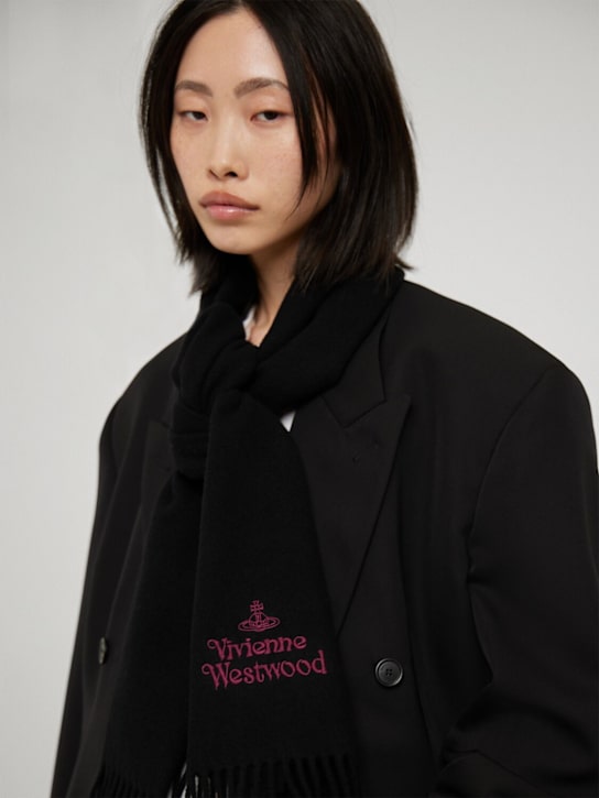 Vivienne Westwood: Wool embroidered logo scarf - women_1 | Luisa Via Roma