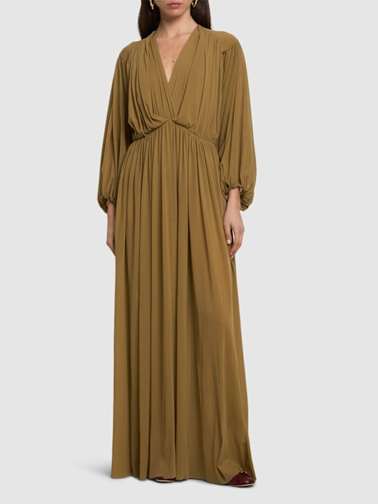 Philosophy Di Lorenzo Serafini: Draped tulle long dress - women_1 | Luisa Via Roma