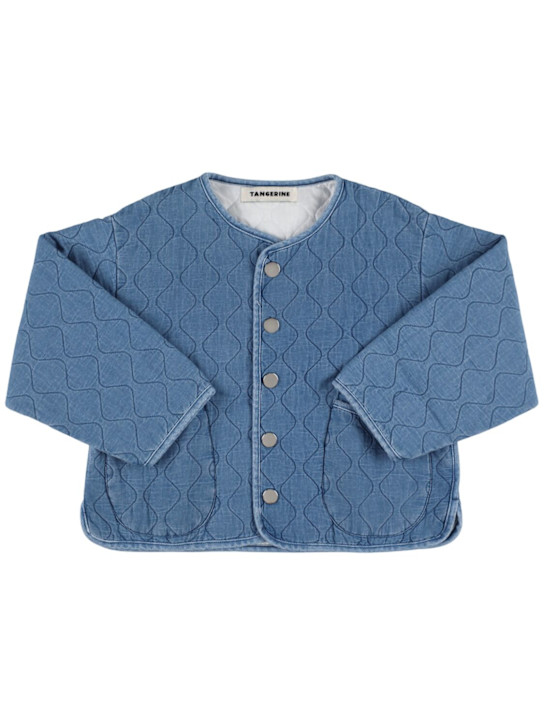 TANGERINE: Giacca in misto cotone trapuntato - Celeste - kids-girls_0 | Luisa Via Roma