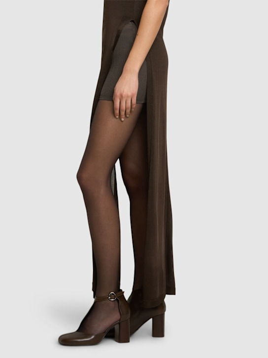 Lemaire: 85mm Cut out leather ankle boots - Dark Brown - women_1 | Luisa Via Roma