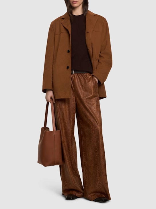 Forte_forte: Python print ecosuede regular waist pant - women_1 | Luisa Via Roma