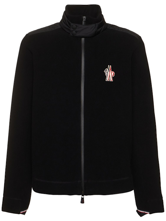 Moncler Grenoble: Stretch tech fleece zip-up cardigan - men_0 | Luisa Via Roma