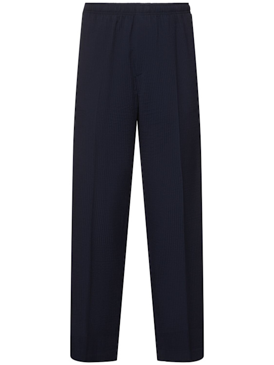 CELLAR DOOR: Alfred 3d stretch wool pants - Navy - men_0 | Luisa Via Roma
