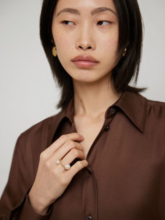 Sophie Bille Brahe: La Grace pearl thin ring - Gold/Pearl - women_1 | Luisa Via Roma