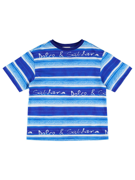 Dolce&Gabbana: Printed cotton jersey t-shirt - Mavi - kids-boys_0 | Luisa Via Roma