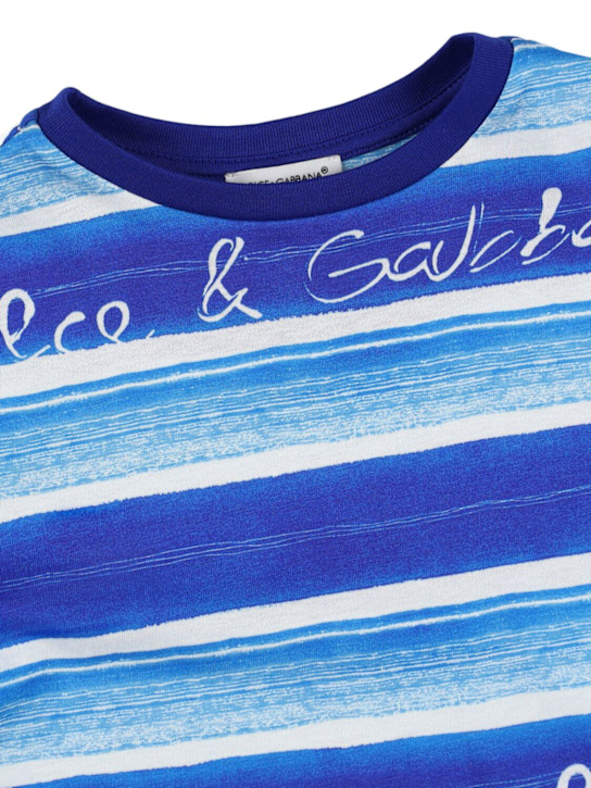 Dolce&Gabbana: Printed cotton jersey t-shirt - Mavi - kids-boys_1 | Luisa Via Roma