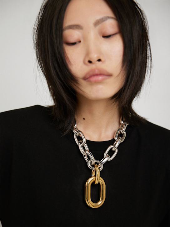 Rabanne: Link collar necklace - Silver/Gold - women_1 | Luisa Via Roma