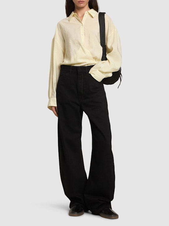 Lemaire: Denim high waisted curved jeans - Black - women_1 | Luisa Via Roma