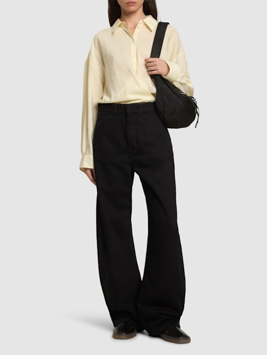 Lemaire: Camicia in seta - Beige Chiaro - women_1 | Luisa Via Roma