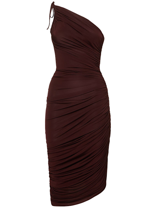 Draped jersey one shoulder midi dress - Thumbnail 1
