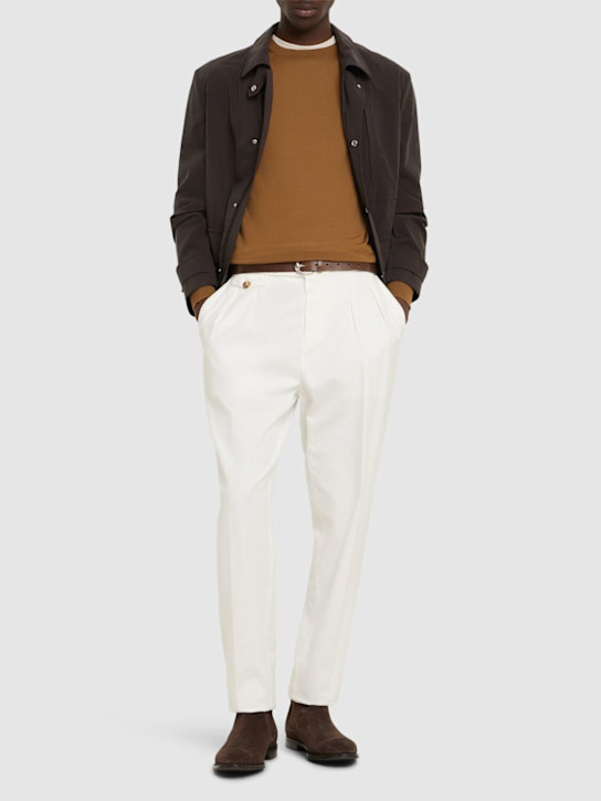 Zegna: Maglia girocollo High Performance - Marrone - men_1 | Luisa Via Roma