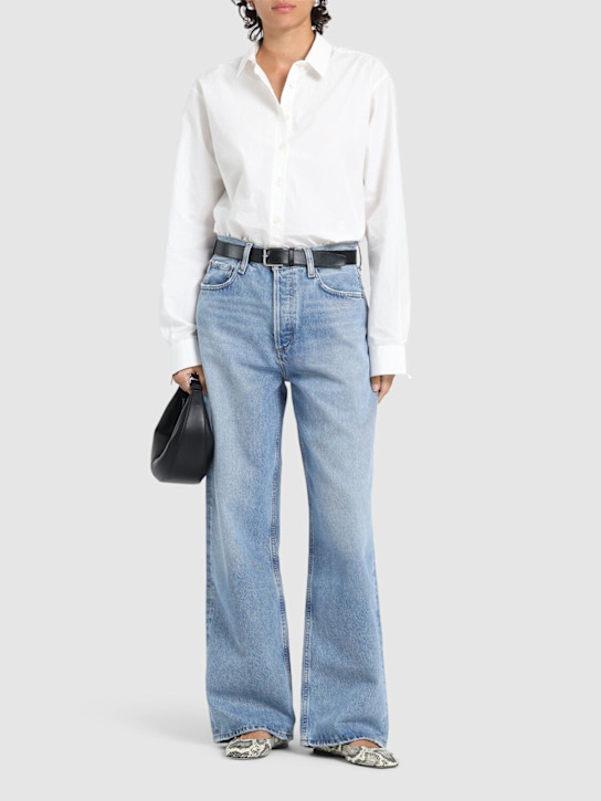 Agolde: Low slung cotton blend baggy jeans - women_1 | Luisa Via Roma