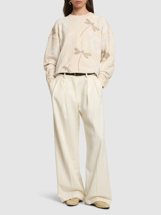 Forte_forte: Fluid cotton low waist pants - women_1 | Luisa Via Roma