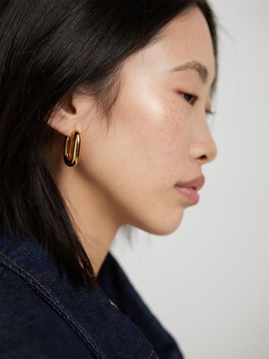 Jil Sander: Small hoop earrings - Gold - women_1 | Luisa Via Roma