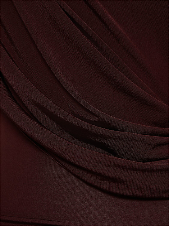 Magda Butrym: Draped jersey cape mini dress - Burgundy - women_4 | Luisa Via Roma