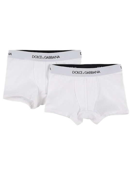 Dolce&Gabbana: コットンブレンドボクサーブリーフ 2枚セット - kids-boys_0 | Luisa Via Roma