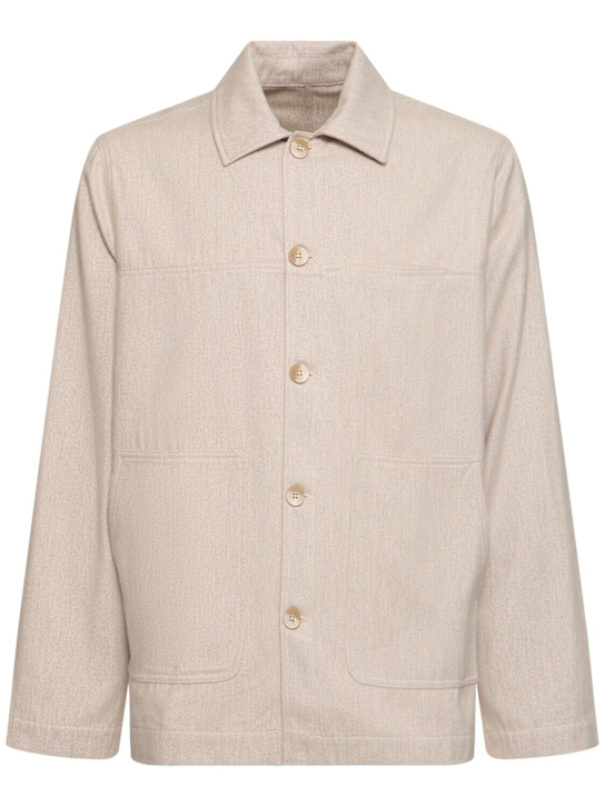 Frescobol Carioca: Belford cotton & cashmere jacket - Stone Beige - men_0 | Luisa Via Roma