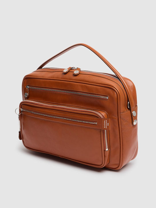 Acne Studios: Medium Camero leather shoulder bag - Cognac Brown - women_1 | Luisa Via Roma