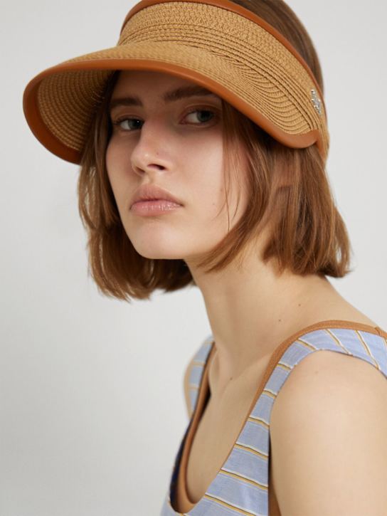 Max Mara: Mogador raffia effect visor - women_1 | Luisa Via Roma