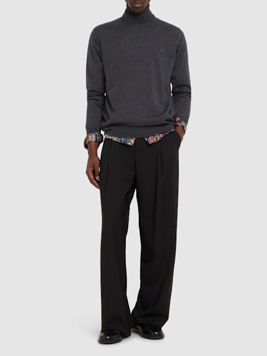Etro: Maglia collo alto in lana - Canna Di Fucile - men_1 | Luisa Via Roma