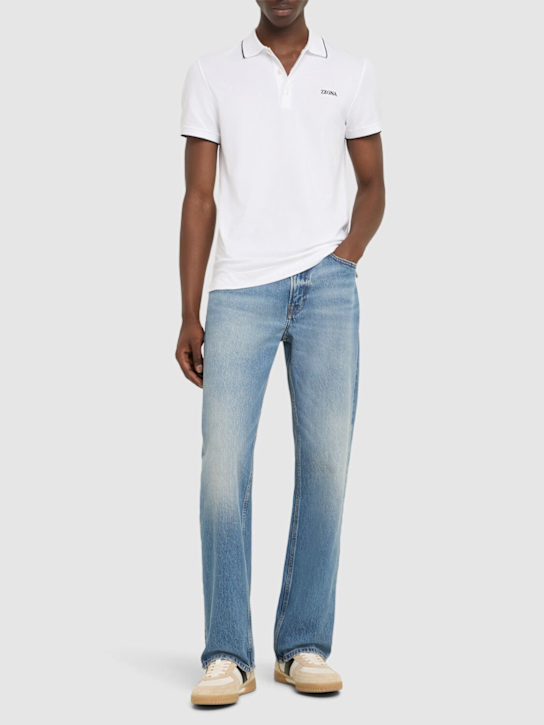 Zegna: Polo a maniche corte - Bianco - men_1 | Luisa Via Roma