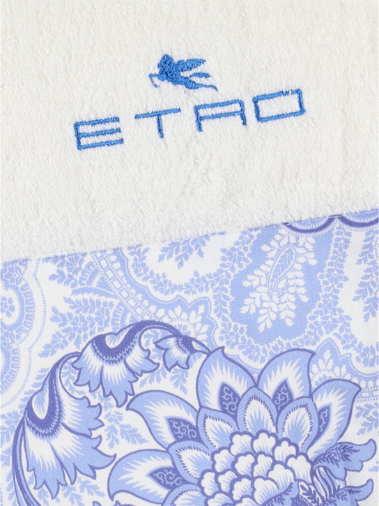 Etro: Bloom bath towel - Blue - ecraft_1 | Luisa Via Roma