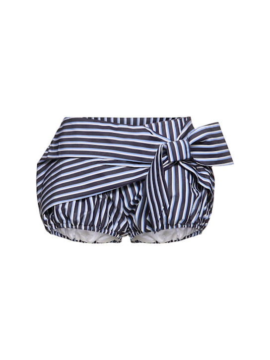 Rabanne: Striped cotton poplin shorts - women_0 | Luisa Via Roma