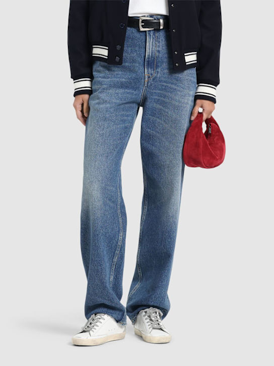 Golden Goose: Sneakers de ante y piel 20mm - Blanco/Negro - women_1 | Luisa Via Roma