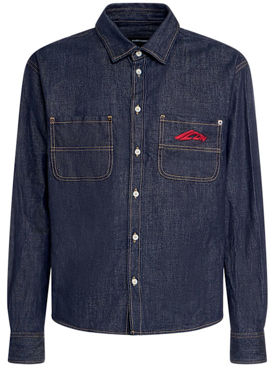 Dsquared2: Camisa de denim - Azul Marino - men_0 | Luisa Via Roma