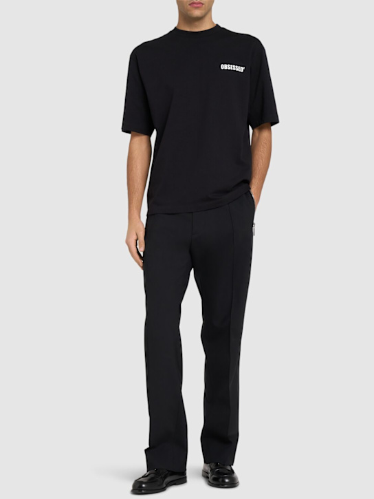 Dsquared2: Loose fit cotton t-shirt - Black/White - men_1 | Luisa Via Roma