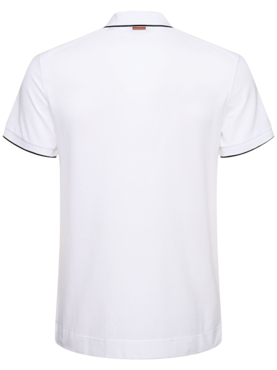 Zegna: Short sleeve polo - White - men_3 | Luisa Via Roma