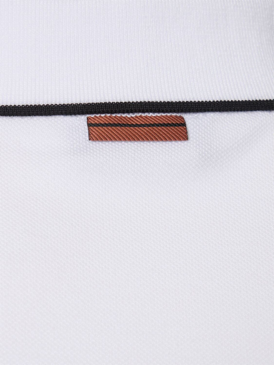 Zegna: Short sleeve polo - White - men_4 | Luisa Via Roma
