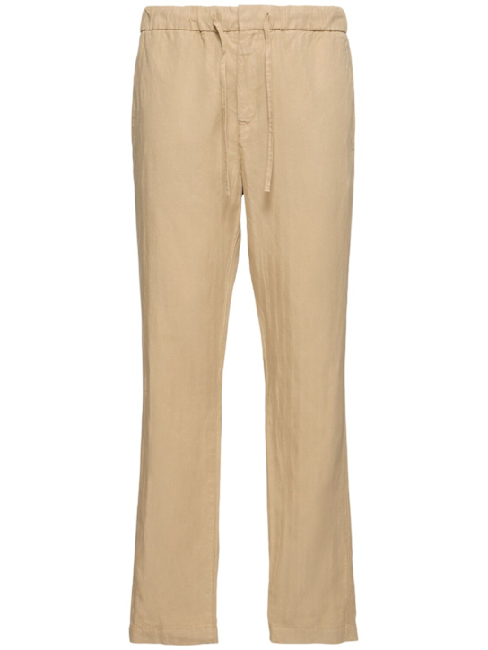 Frescobol Carioca: Pantaloni a spina di pesce slim fit Oscar - Stone Beige - men_0 | Luisa Via Roma