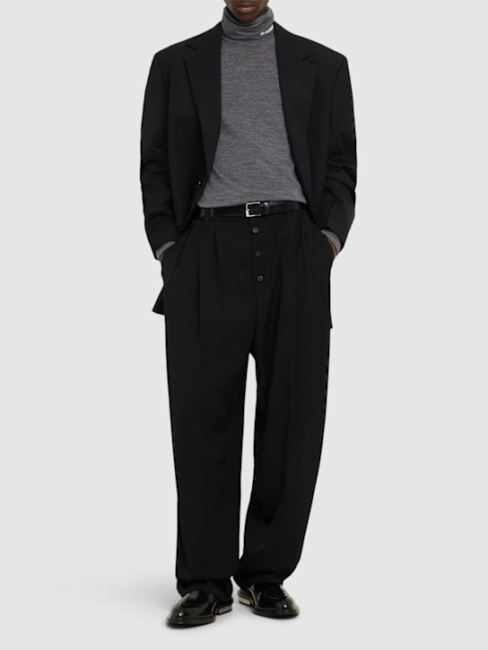 Jil Sander: Wool jersey turtleneck t-shirt - Grey - men_1 | Luisa Via Roma