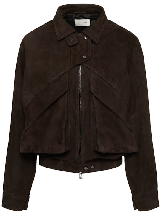 Magda Butrym: Suede zip-up jacket - women_0 | Luisa Via Roma