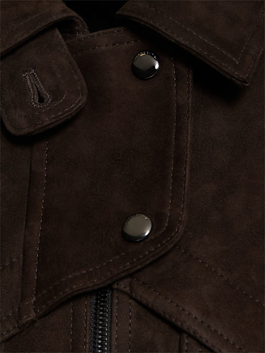 Magda Butrym: Suede zip-up jacket - women_4 | Luisa Via Roma
