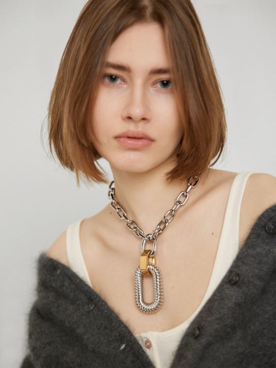 Rabanne: XL Link animation collar necklace - Silver/Gold - women_1 | Luisa Via Roma