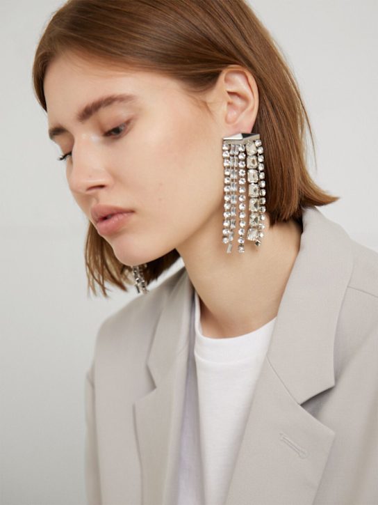 Jimmy Choo: Zandra drop earrings - Silver - women_1 | Luisa Via Roma