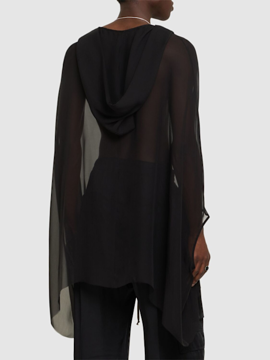 Rick Owens: Kaftan mit Kapuze - Schwarz - men_2 | Luisa Via Roma