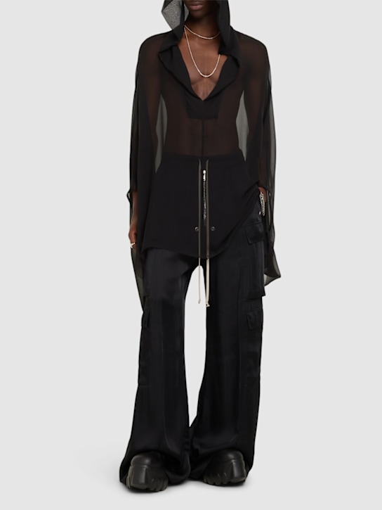Rick Owens: Kaftan mit Kapuze - Schwarz - men_1 | Luisa Via Roma