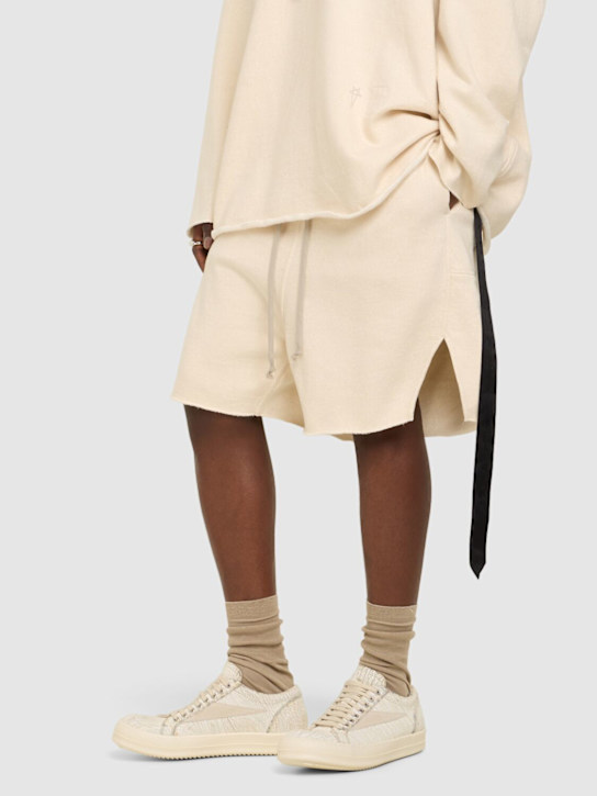 Rick Owens DRKSHDW: Vintage megacrust denim low sneakers - Milk/Milk - men_1 | Luisa Via Roma
